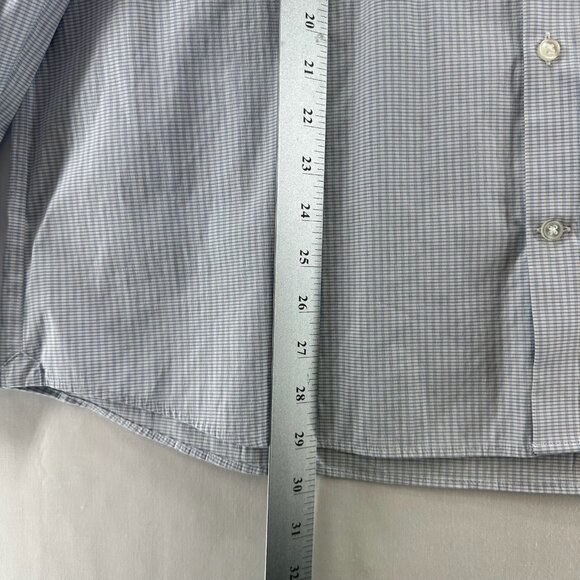 Calvin Klein Shirt Mens XL 17-17.5 34-35 X Extra Slim Fit Check Button Up Blue - Picture 11 of 11